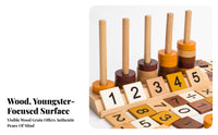 Arithmetic Symbols Montessori Number Toy Wooden Number Counter Wooden Math Board Hand-Eye Coordination for Preschoolers, Young Children