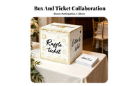 Gold Confetti Ticket Box Firework Print Raffle Ticket Box