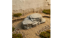 Layered Design Miniature Rock Stepped Edges Stacked Stone Prop Carved Texture Miniature Rock Stones Gray Finish for Small-Scale Scene
