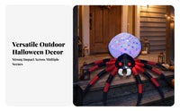 Lighted Halloween Arachnid Decoration | Oversized 2.4m Design, bright Red and Black Legs, Inflatable arachnid, for Lawn