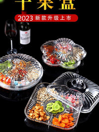 Clear Acrylic Snack Storage Box with Lid and Dividers