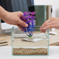 Turtle Basking Dock with Artificial Leaf Decoration with Suction Cup, Axolotl Tank Accessories, Turtle Basking Area Over Tank Ramp Dock