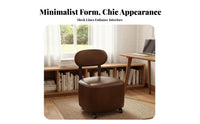 Upholstered Caster Seat with Backrest Easy to Move for Living Room, Kids, Adults
