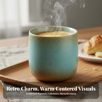 Japanese Design Tea Cup Flow Glaze Ceramic Cup for Vintage Enthusiasts, Home Decorators, Breakfast, Daily Use, Kitchen