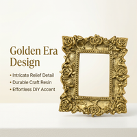 Miniature Baroque Photo Frame, Vintage Resin Craft Embellishment, Dollhouse Ornate Detail, DIY Art Project Accessory, Photo Props Vintage