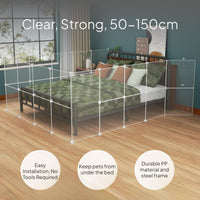 Pet Barrier Bedside Guard Transparent Panel Easy Install