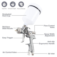 1.3mm Gravity Feed Air Spray Gun for Automotive Painting