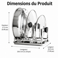 Hygienic Kitchen Lid Organizer, 304 Stainless Steel Sink Lid Holder, Rust-Proof Silver Lid Rack, for Large Families