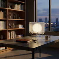 Square Desk Lamp Metal Frame Home Lighting Soft Light for Tabletop