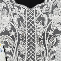Handmade Beaded White Collar Flower with Sequins for Dresses