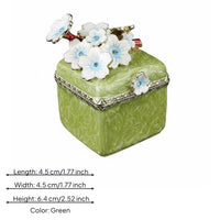 Cherry Blossom Jewelry Box Small Metal Jewelry Box Enamel Finish