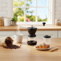 Manual Coffee Grinder Easy to Clean Hand Crank Coffee Mill Ceramic Burr Grinder Extended Handle Kitchen Tool for Camping