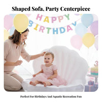 Inflatable Seashell Seat Princess Theme Party Decoration Reusable for Luau, Kids
