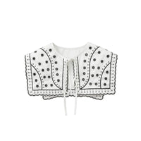 Embroidered Faux Collar Detachable Apparel Accessory Soft for Costumes, Girls