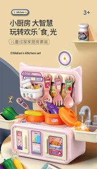Pretend Play Kitchen Set with Spray Function for Kids