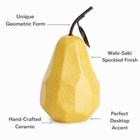 Fruit Sculpture Pear Ornament for Modern Living Room, Ceramic Fruit Sculpture Ge #variant:Yellow with Dots