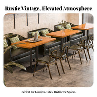 Retro Design Factory-inspired Loveseat and Table long-lasting Frame Restaurant Seating Cafe Booth Set for Bar Owners, Pub, Bistro, Lounge