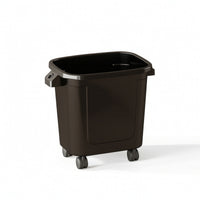 Wheeled Trash Can with Attached Lid Rectangular Wheeled Trash Bin Plastic