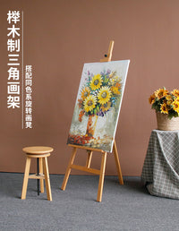 实木画架支架式美术专业可折叠可升降素描油画架三角画架KT板展架