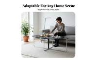 Oval Table with Metal Legs modernera Modern Oval Coffee Table with X-Base Minimalist Aesthetic Sturdy Construction for Renters