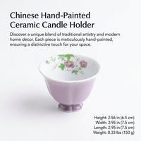 Hand-painted Ceramic Candle Holder, Calligraphy