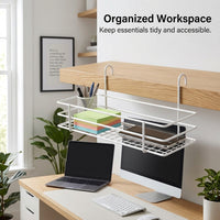 Hanging Basket Storage for Shelves with Powder Coated Metal Wire Mesh, Pantry Organisers and for Kitchen Bathroom Retail