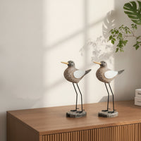 2 Pieces Bird Figurine with Base Nature-Inspired Sculpture Earthy for Tabletop