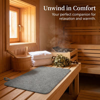 Wool Felt Sauna Mat with Non-Slip Design for Steam Room, Thick Soft Cushion Seat Pad for Heat Insulation, Bench Cover