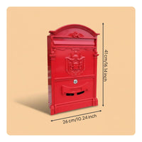 Vintage Wall Mail Box Rust Resistant Wall Mounted Mailbox Powder Coat Finish