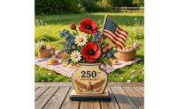 Patriotic Flag Vase Desktop Patriotic Flag Vase Decor Anniversary Design