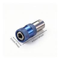 Self-Locking Drill Conversion Adapter Knurled Quick-Release Adapter Metal Quick-Release Bit Holder Easy to Use for Mechanics, DIYers, Workshop, Garage, Home Repair