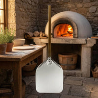 Metal Pizza Peel Rounded Corners Aluminum Pizza Paddle Baking Tool Restaurant Grade Non-Stick