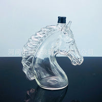 十二生肖泡酒瓶350ml酒瓶马头威士忌酒瓶高硼硅玻璃酒瓶透明酒瓶