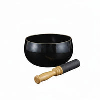 Deep Deep Tone Mindful Movement Meditation Sound Bowl Artisan-Made Tibetan Singing Bowl Set Standing Bell for Meditators, Relaxation