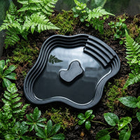Large Turtle Basking Perch, Large Reptile Water Bowl with Ramp and Textured Steps, Freestanding Bathing Dish for Tortoise, 24.5cm