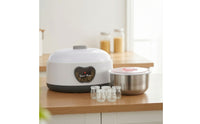 Countertop Electric Yogurt Maker Compact Yogurt Maker with Glass Jars Food-Grade Fermentation Machine with Stainless Steel Bowl Removable for Families, Beginners