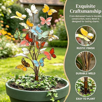 跨境3D Multicolored Metal Butterfly Garden Stake彩色蝴蝶插牌