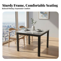 Square Table with Chairs Space Saving Square Pedestal Dining Set Easy to Clean Comfortable Seating for Families, Hosts, Kitchen