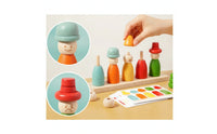 Early Learning Child-Centered Toy with Cards Educational Wooden Color Matching Game Smooth Color Matching Toy Logical Thinking for Preschoolers