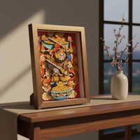 Chinese Style Door God Decor New Year Gift Layered Relief Decoration Tabletop Art Frame