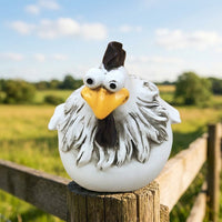Novelty Chicken Ornament, Hand-Painted Resin Chicken Figurine, Whimsical Garden Chicken Sculpture, Funny Decor for Kitchen Counter, Birthday Gift