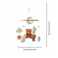 Teddy Bear Crib Mobile Visual Tracking Baby Bed Bell Handmade Look for Newborns