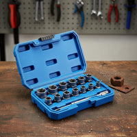 Stripped Bolt Extractor Set Anti-Slip Stripped Nut Extractor Molybdenum Steel Repair Tool for Garage, Workshop