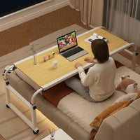 Adjustable Overbed Desk Multi-Functional Cross Bed Study Table Mobile Bed Table Easy Assembly Rolling Laptop Cart for Dorm Room