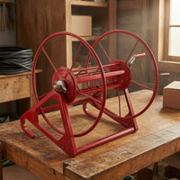Metal Hose Reel Triangular Base Hand Crank Hose Reel Sturdy Farm Implement for Farmers, Field