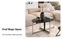doublelevel Oval Accent Piece Minimalist design Coffee Table Space-Saving Easy Assembly for Interior Design aficionados