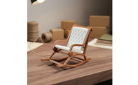 Dollhouse Rocking Chair Functional Swivel Chair Miniature Rocking Chair