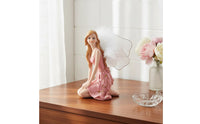 European Fairy-Themed Floral Nymph Figurine Feather Statuette Girlish Charm Appendages Heavenly Maiden Statue for Desktop, Bedroom