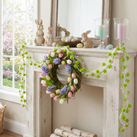 1.8M Beaded Ribbon Garland Handmade Spring Theme Decorative String Lively Colors Easter Craft Ribbon for Home Stylists, Window Display, Bouquet Wrapping