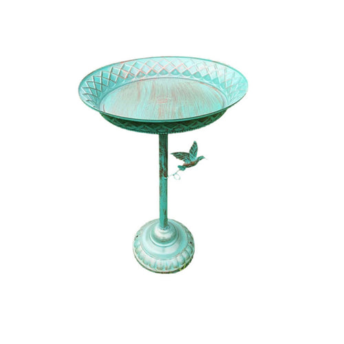 Pedestal Bird Bath Shallow-Basin Bird Bath with Pedestal Space-Saving for Yard